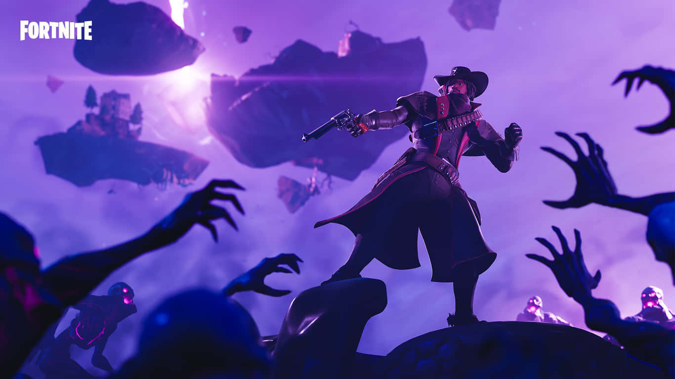 A Screenshot Of An Intense Moment In Fortnite Background