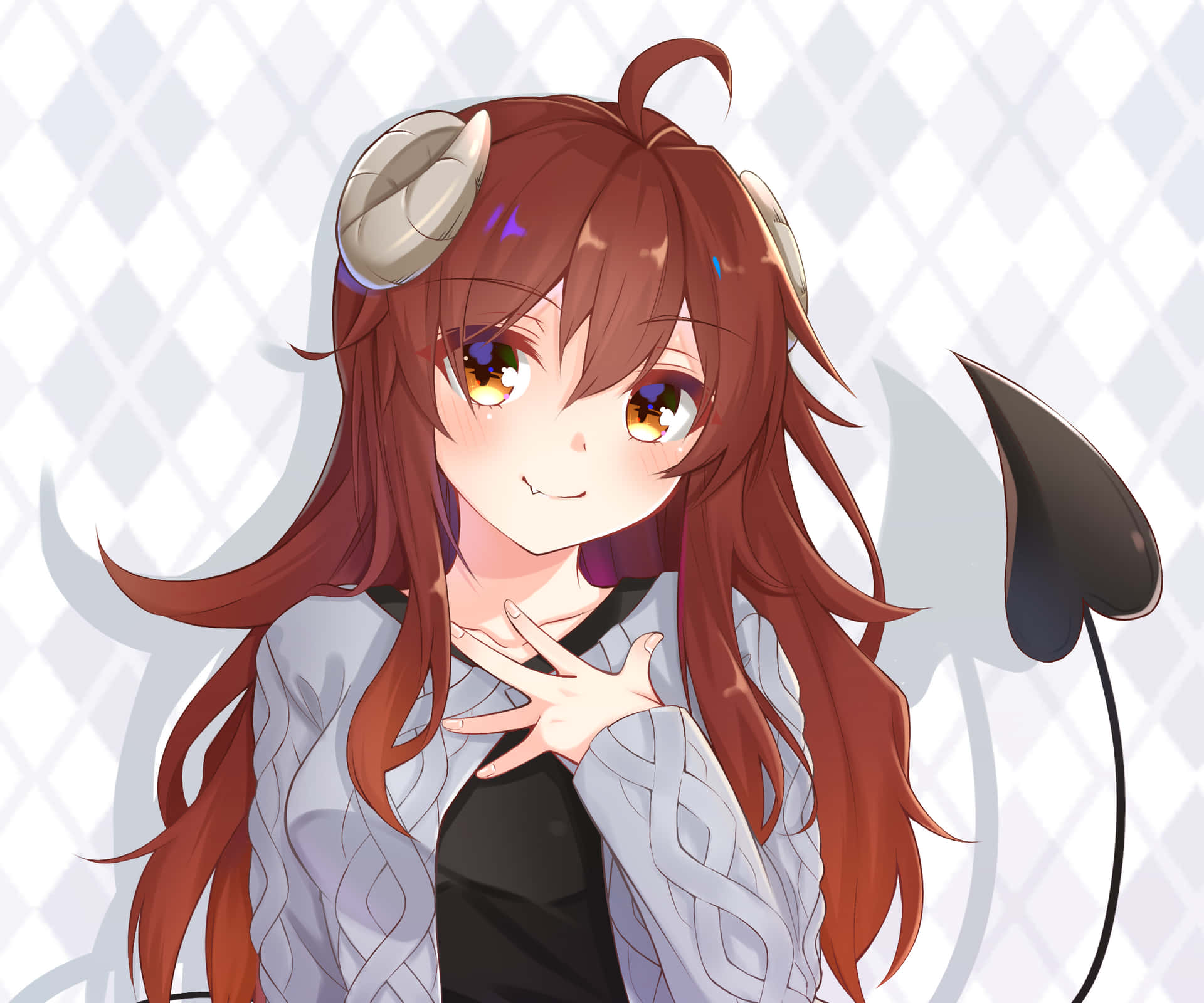 A Seductive Devil Girl Looking Through Glasses