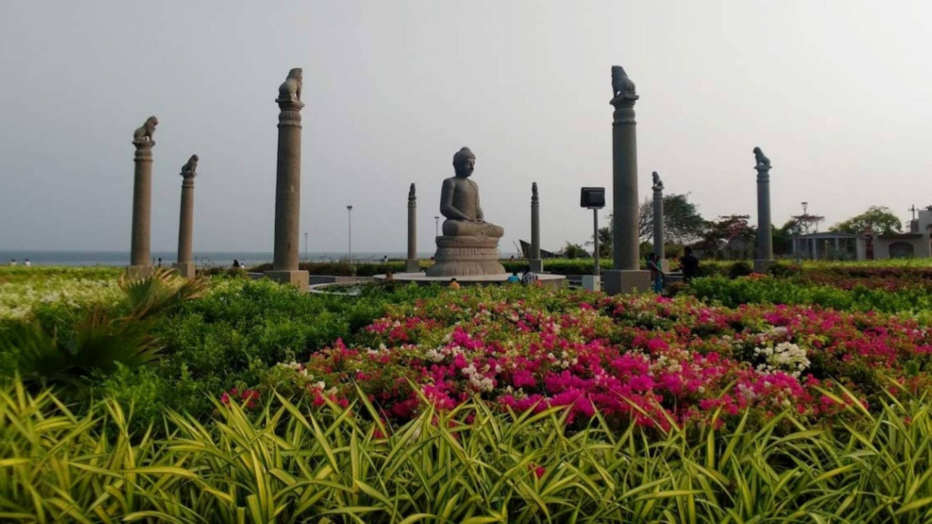 A Serene Evening At Lumbini Park, Hyderabad Background