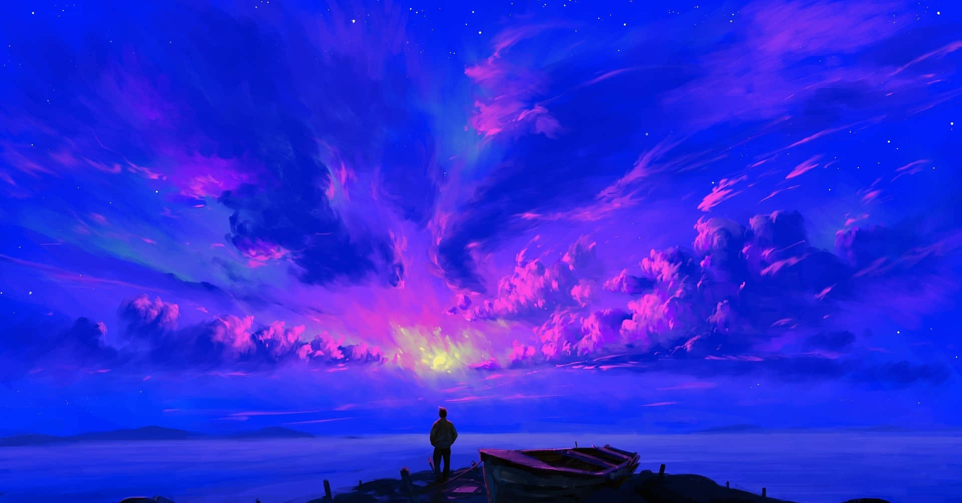 A Serene Landscape Of Rolling Clouds Background