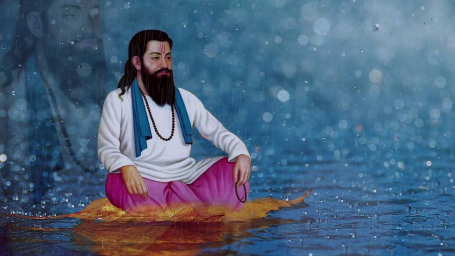 A Serene Portrait Of Guru Ravidass, The Saint Of Bhakti Movement Background