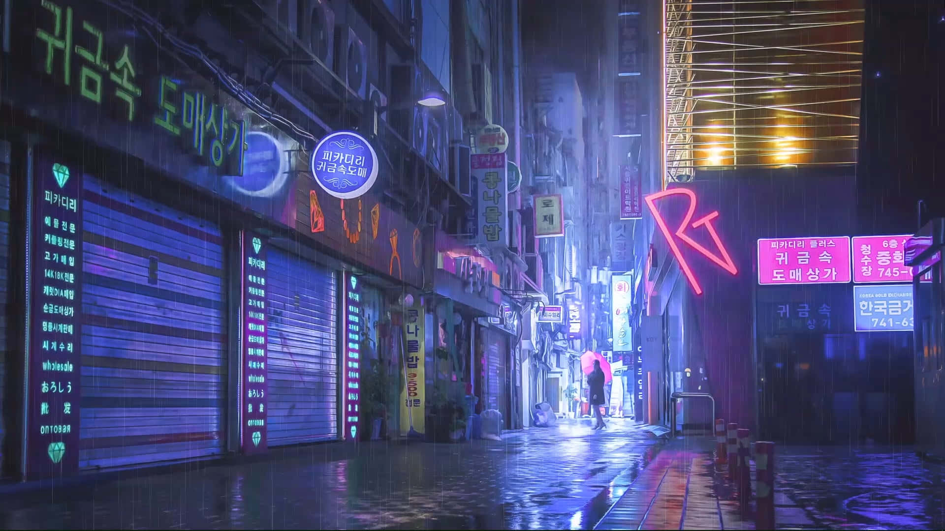 A Serene Scene Of Grasses Growing In An Alleyway Background