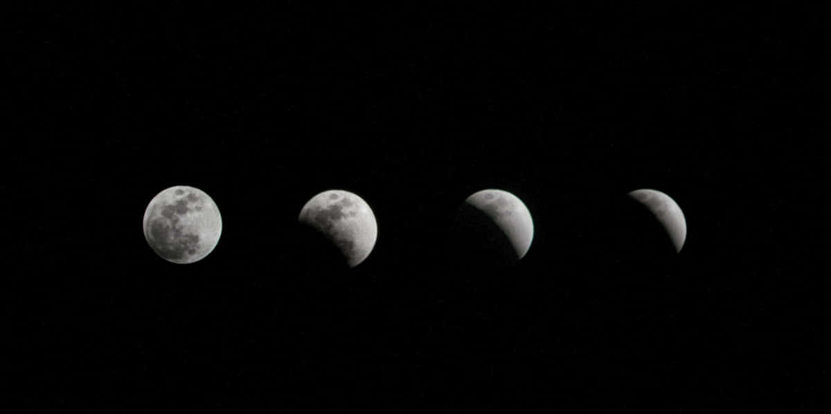 A Series Of Moon Phases In The Sky Background