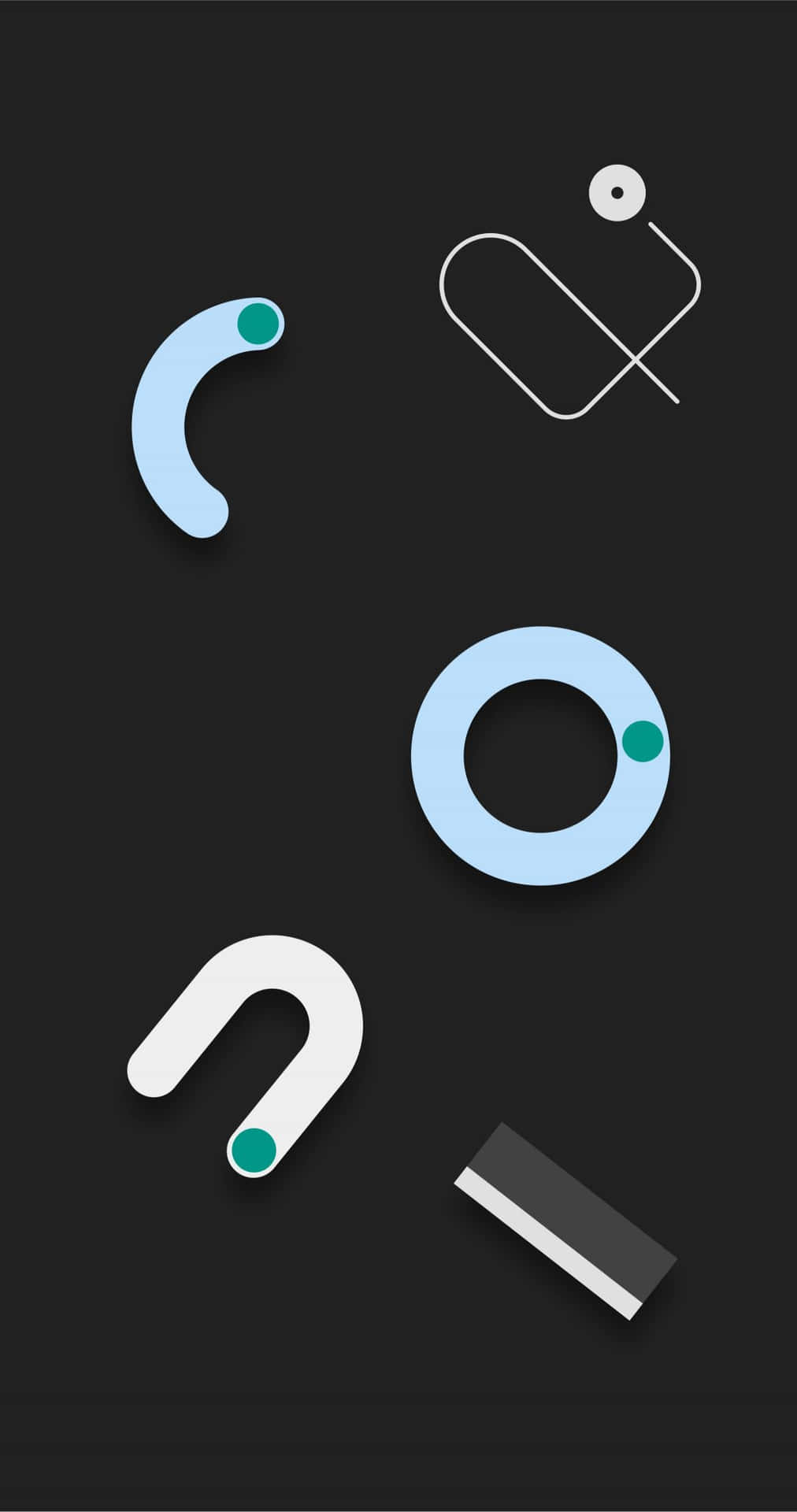 A Set Of Different Shapes And Letters On A Black Background Background