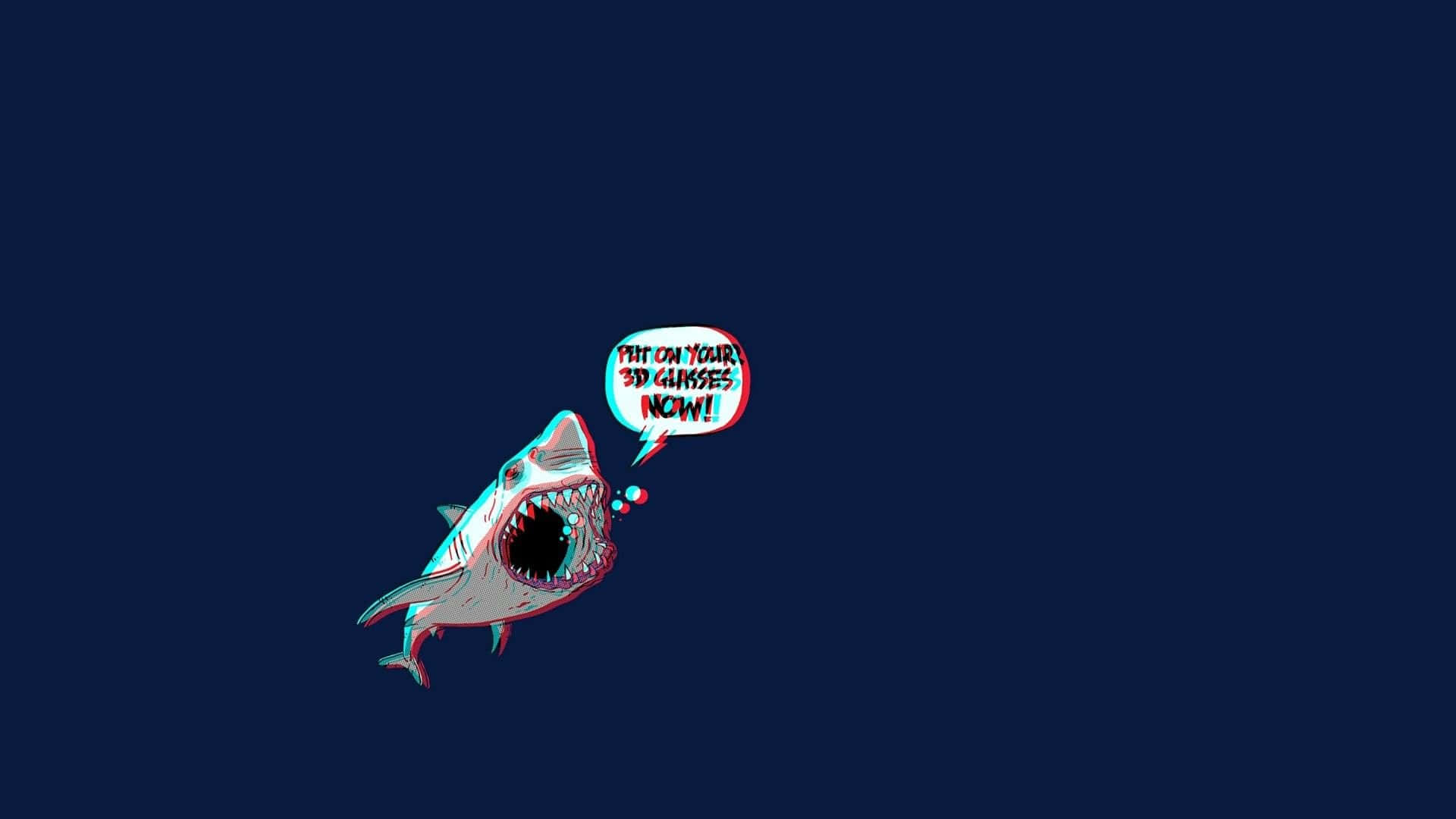 A Shark With A Speech Bubble On It Background