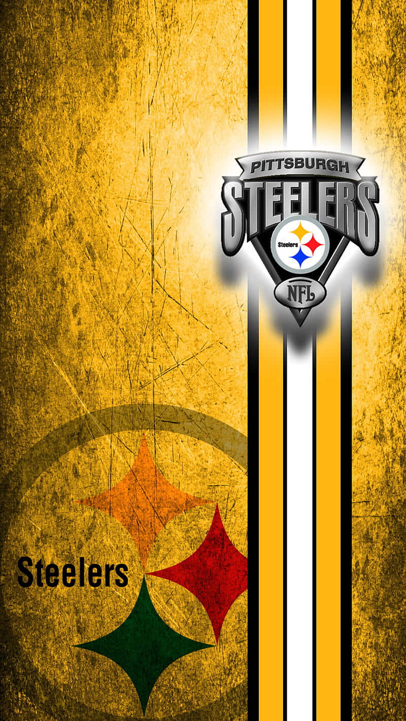 A Shining Pittsburgh Steelers Logo Set Against A Powerful Night Sky Background