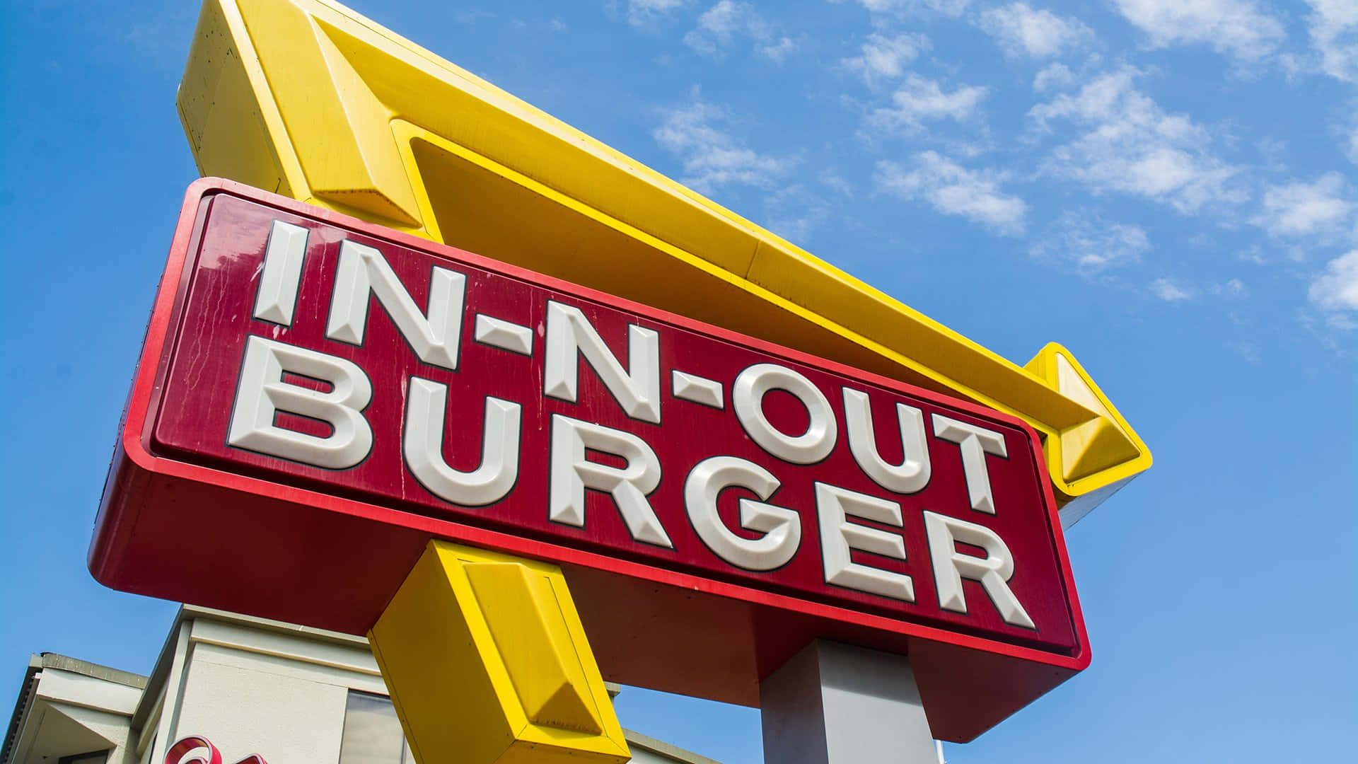 A Sign For In - Out Burger Background