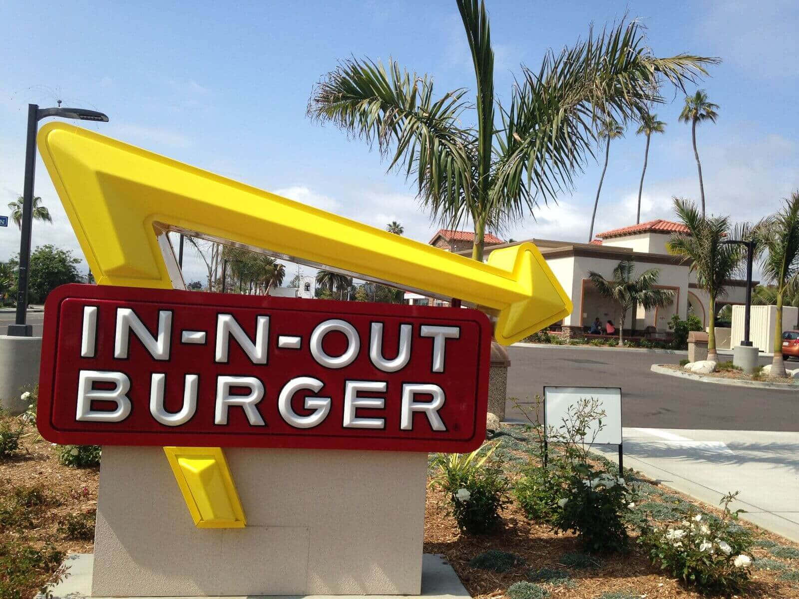 A Sign For In - Out Burger Background