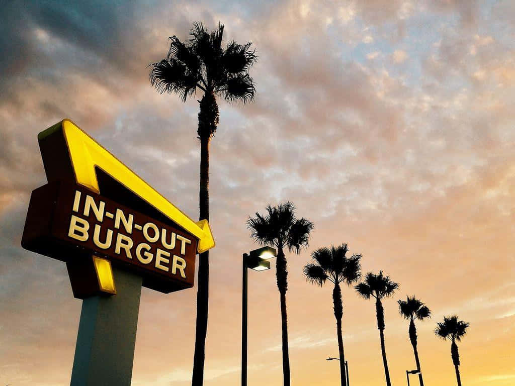 A Sign For In-out Burger Background