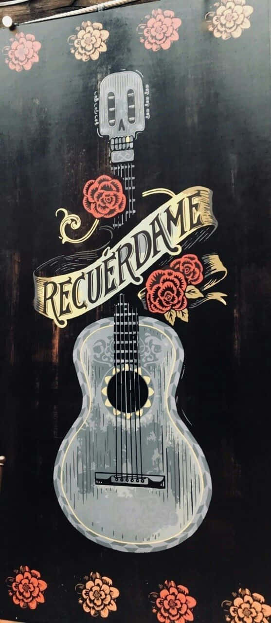 A Sign With The Words Recuerdame On It Background