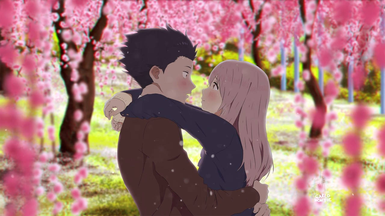 A Silent Voice Couple Pink Sakura