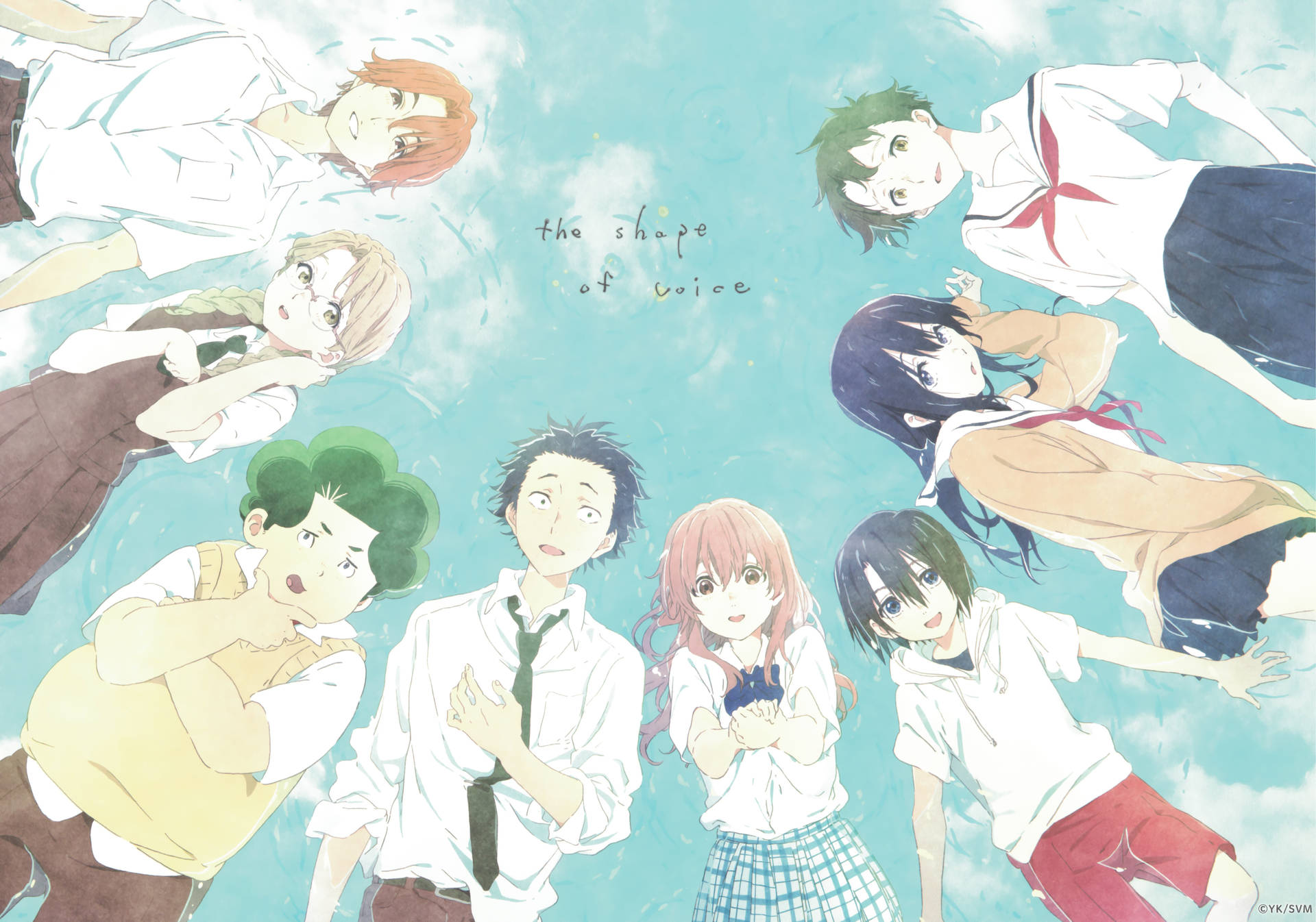 A Silent Voice Formation Friends Background