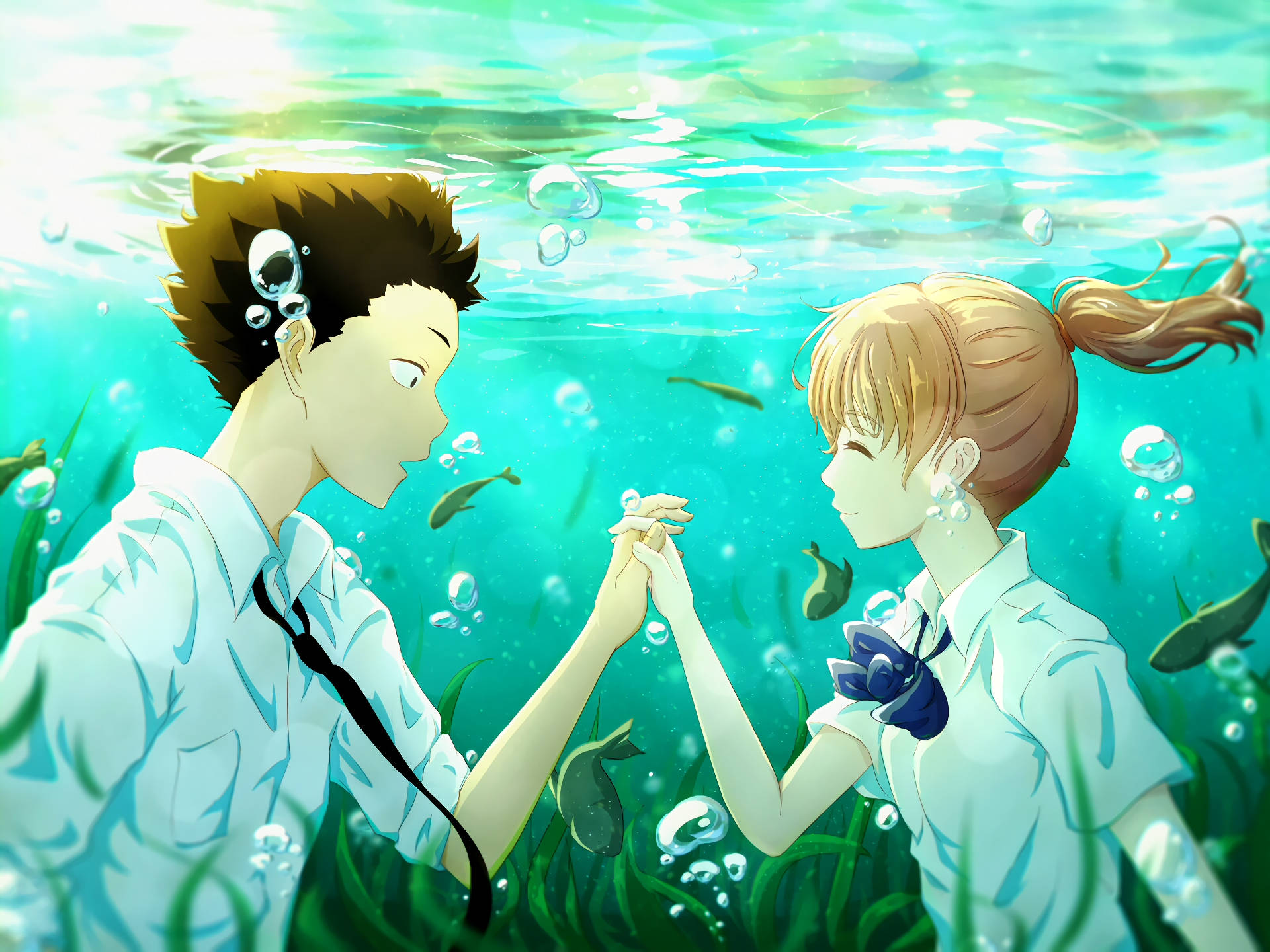 A Silent Voice Shoya Shouko Underwater Background