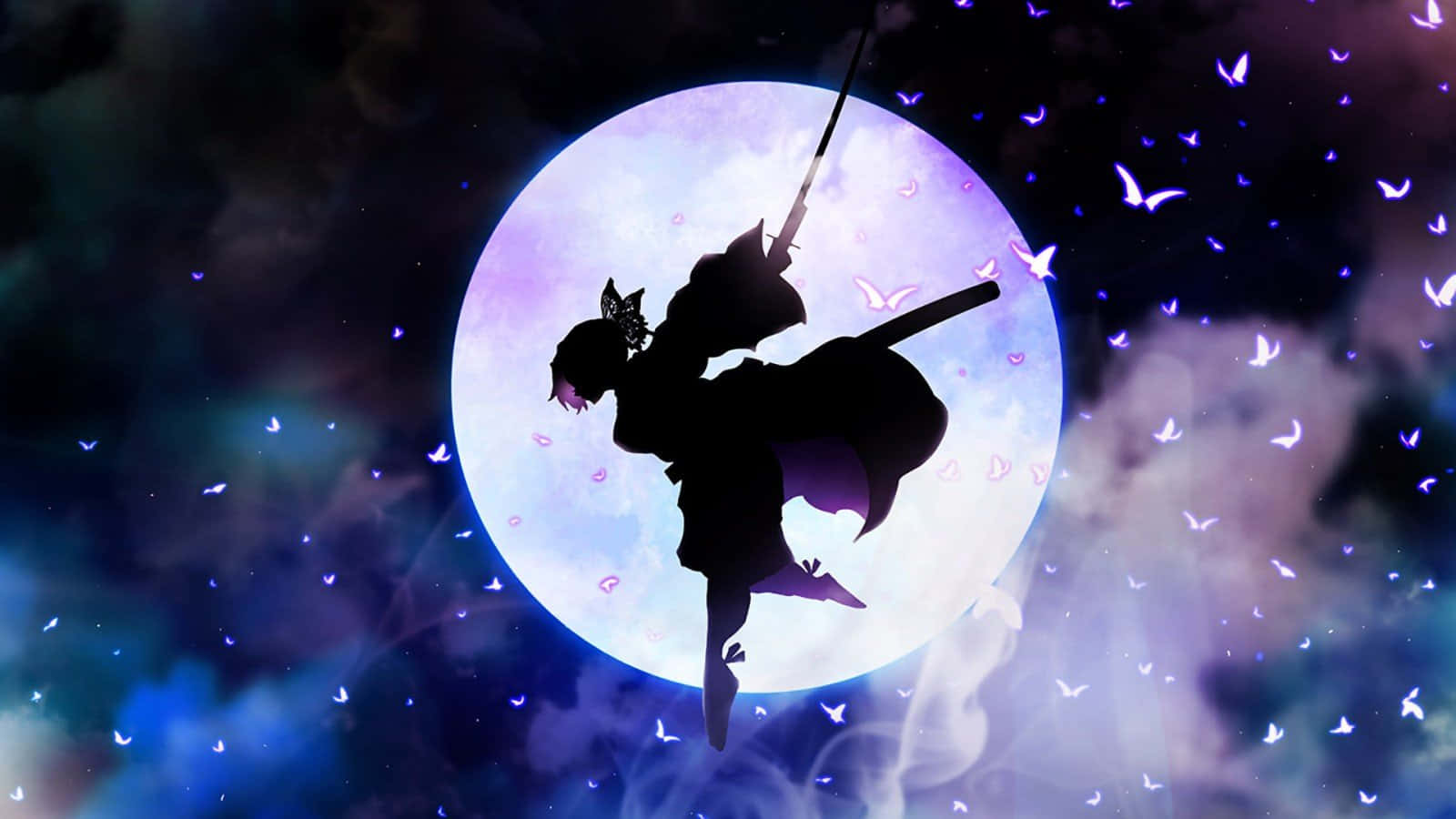 A Silhouette Of A Girl Flying In The Air Background