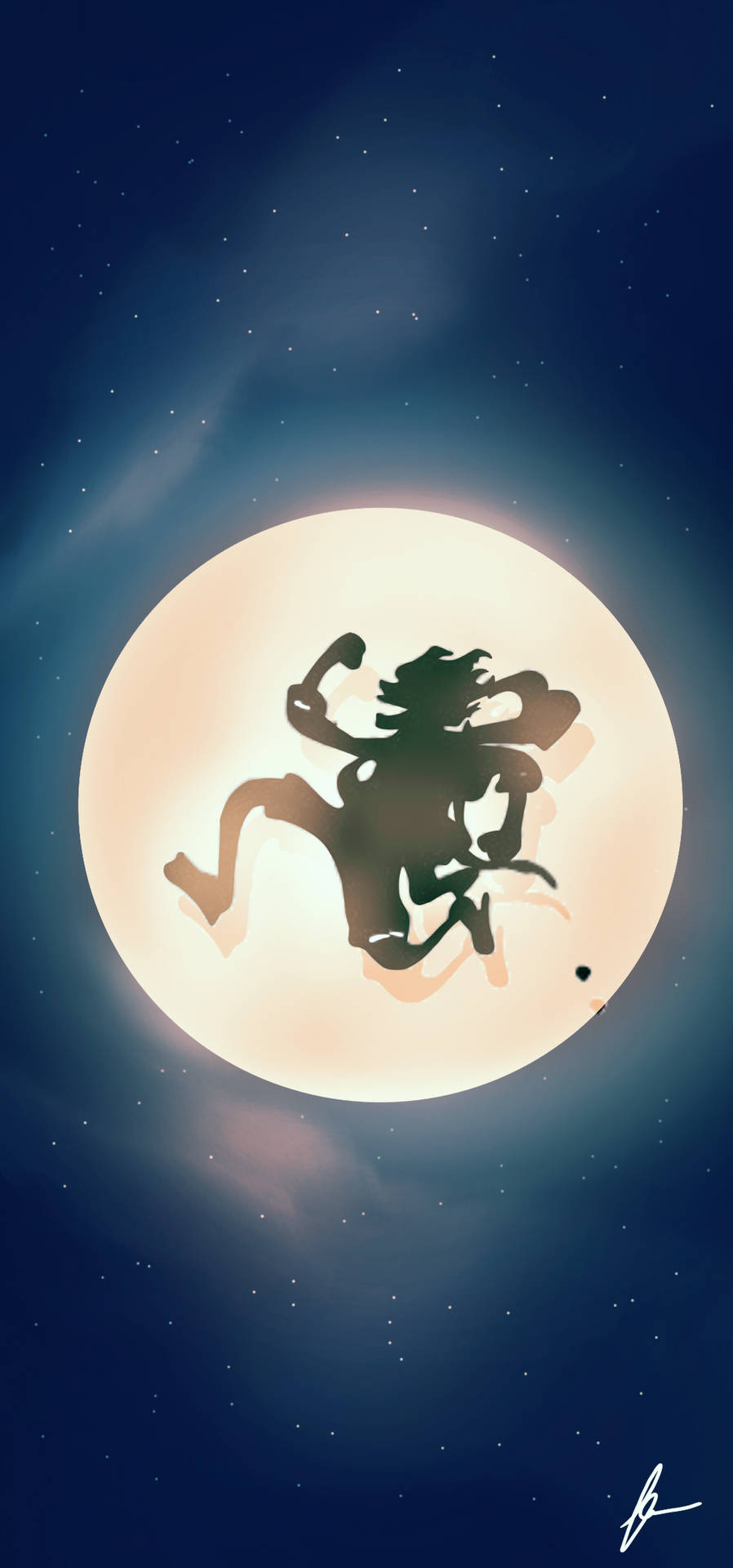 A Silhouette Of A Man In The Moon Background