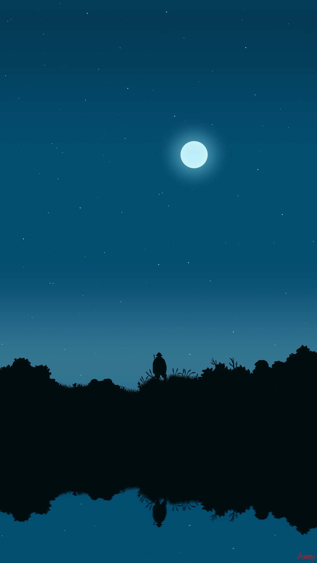 A Silhouette Of A Person Standing In The Water Background