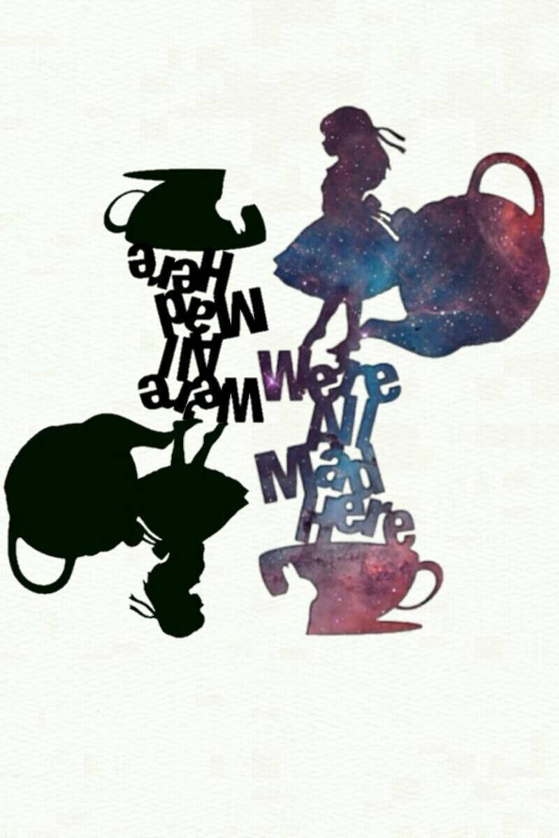 A Silhouette Of A Woman And A Man With A Teapot Background