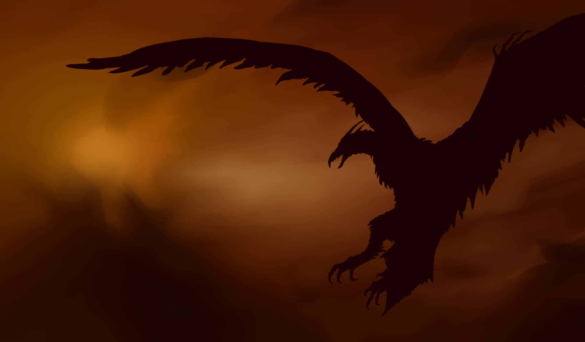 A Silhouette Of An Eagle Flying In The Sky Background