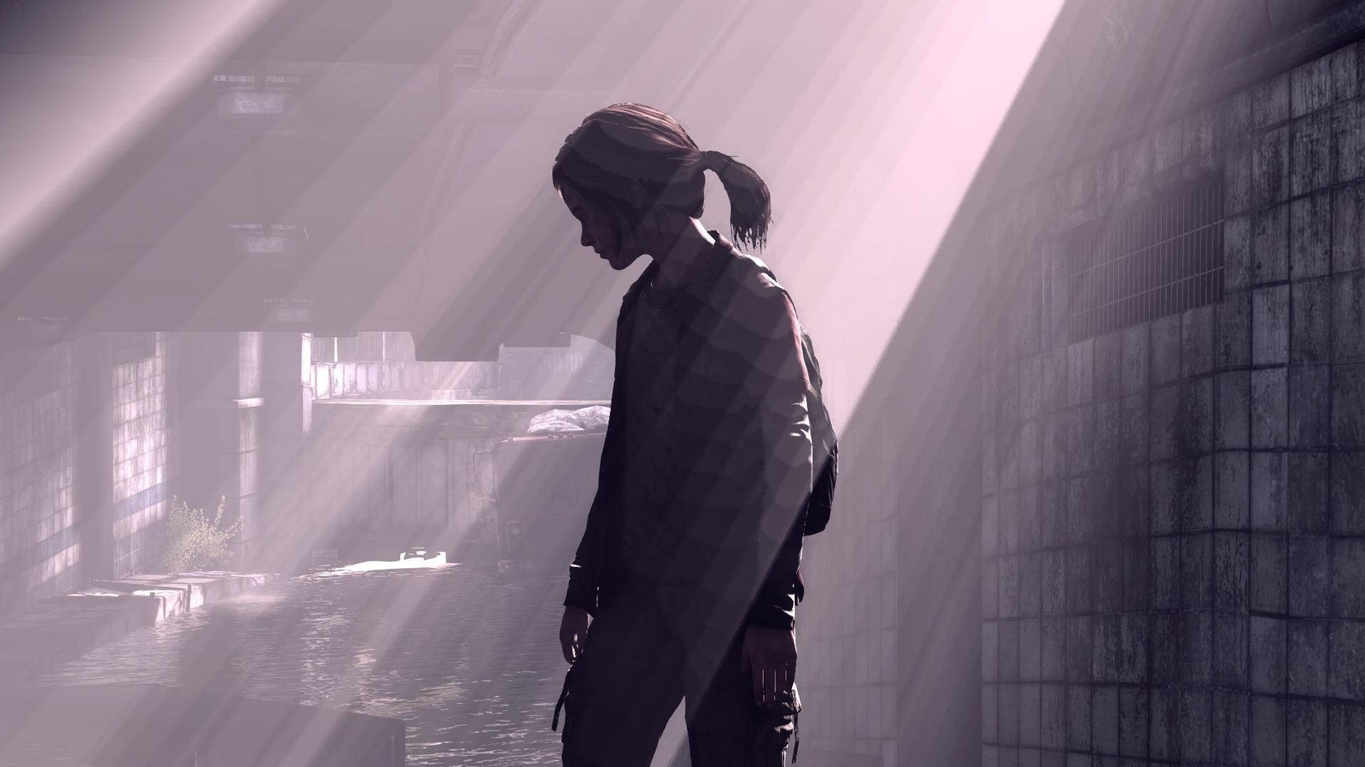 A Silhouette Of Ellie, From The Video Game The Last Of Us. Background