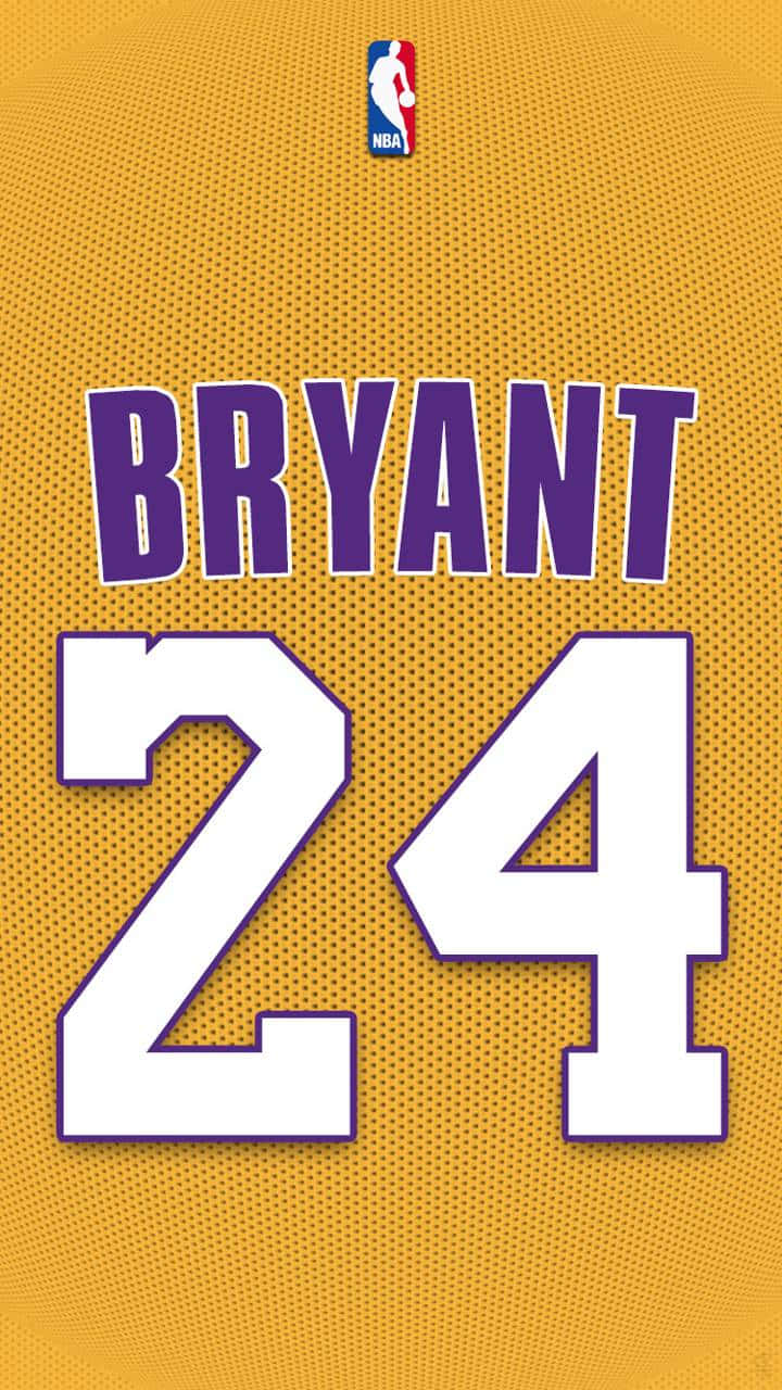 A Silhouette Of Kobe Bryant And His Iconic 24 Logo Background
