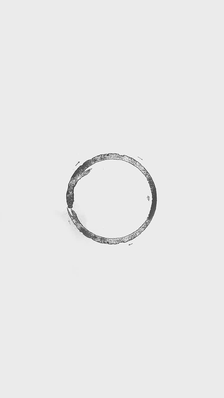 A Silver Ring With A Small Circle On It Background