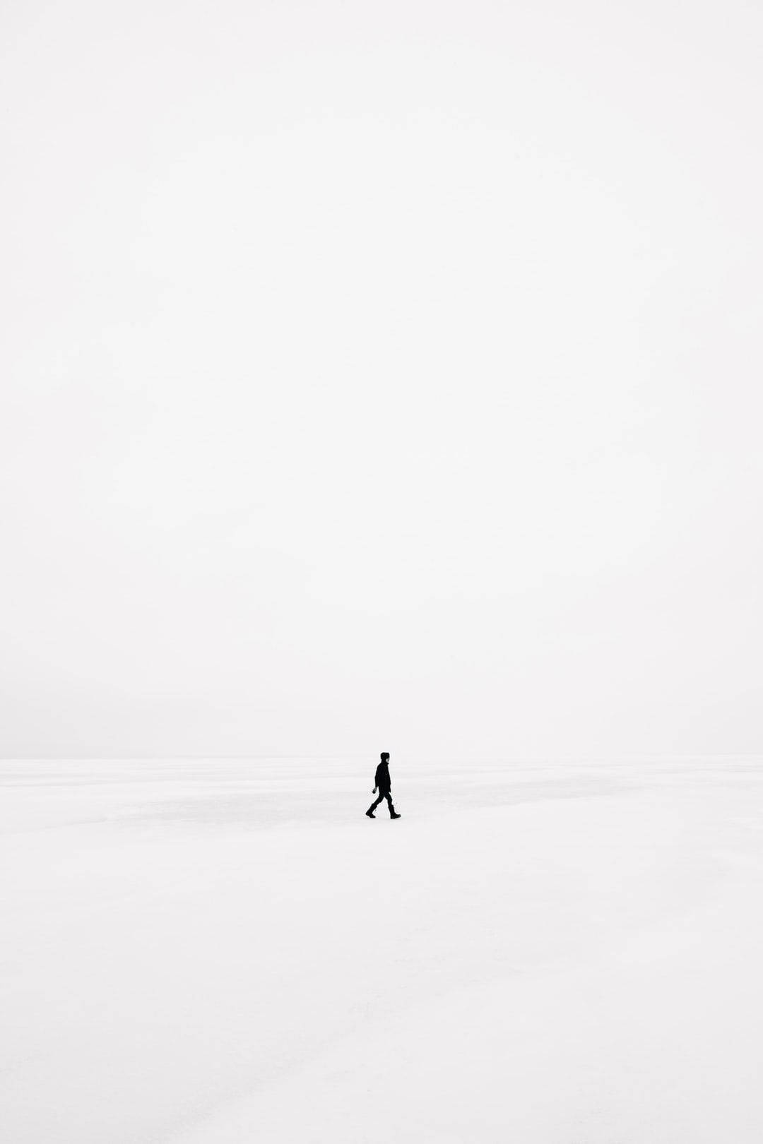 A Simplicity In Motion - Blank White Walking Man Background