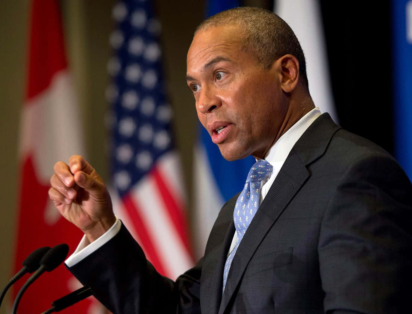 A Sincere Portrait Of Deval Patrick With A Surprising Expression Background