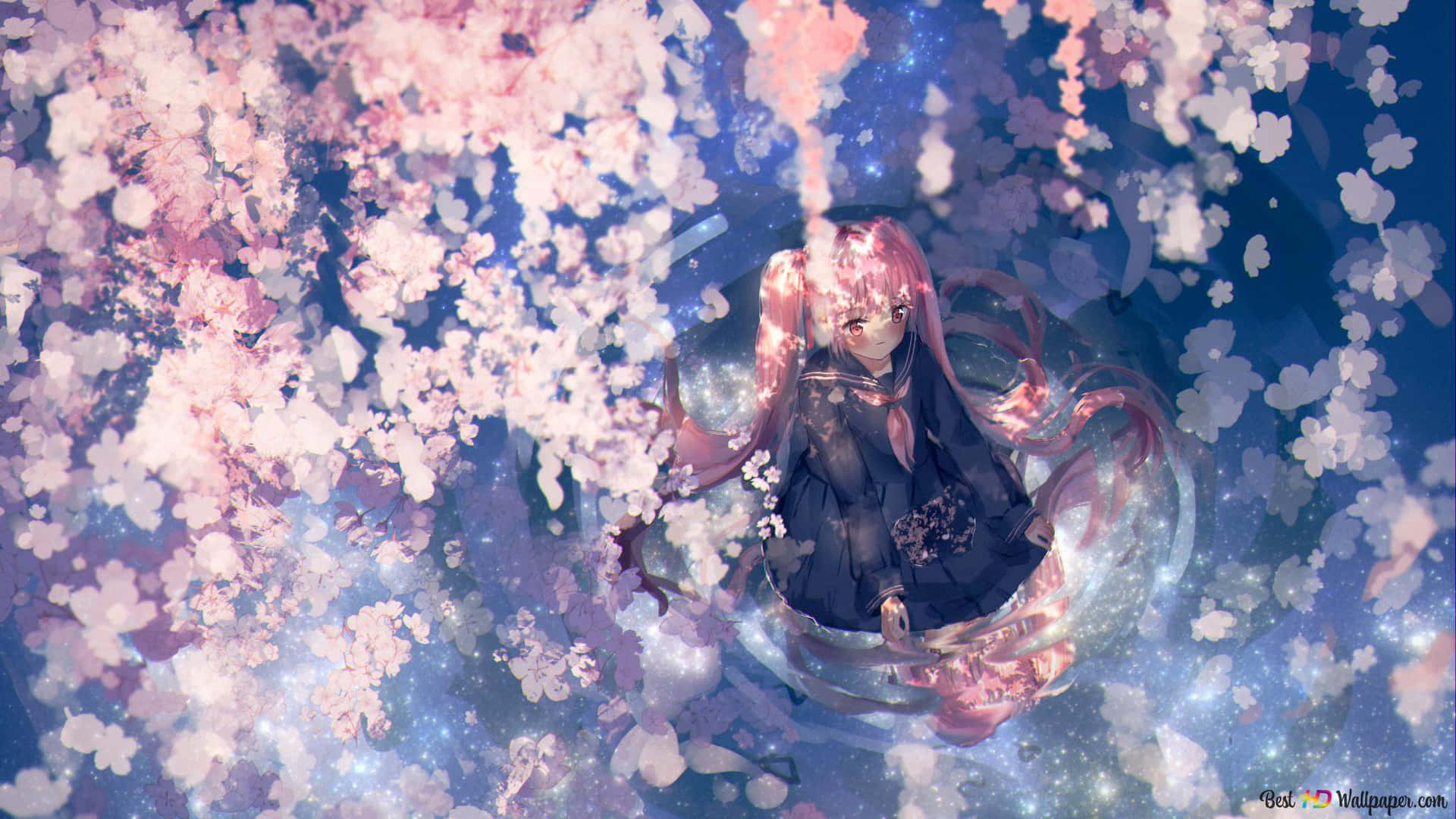 A Single Anime Flower In Full Bloom Background