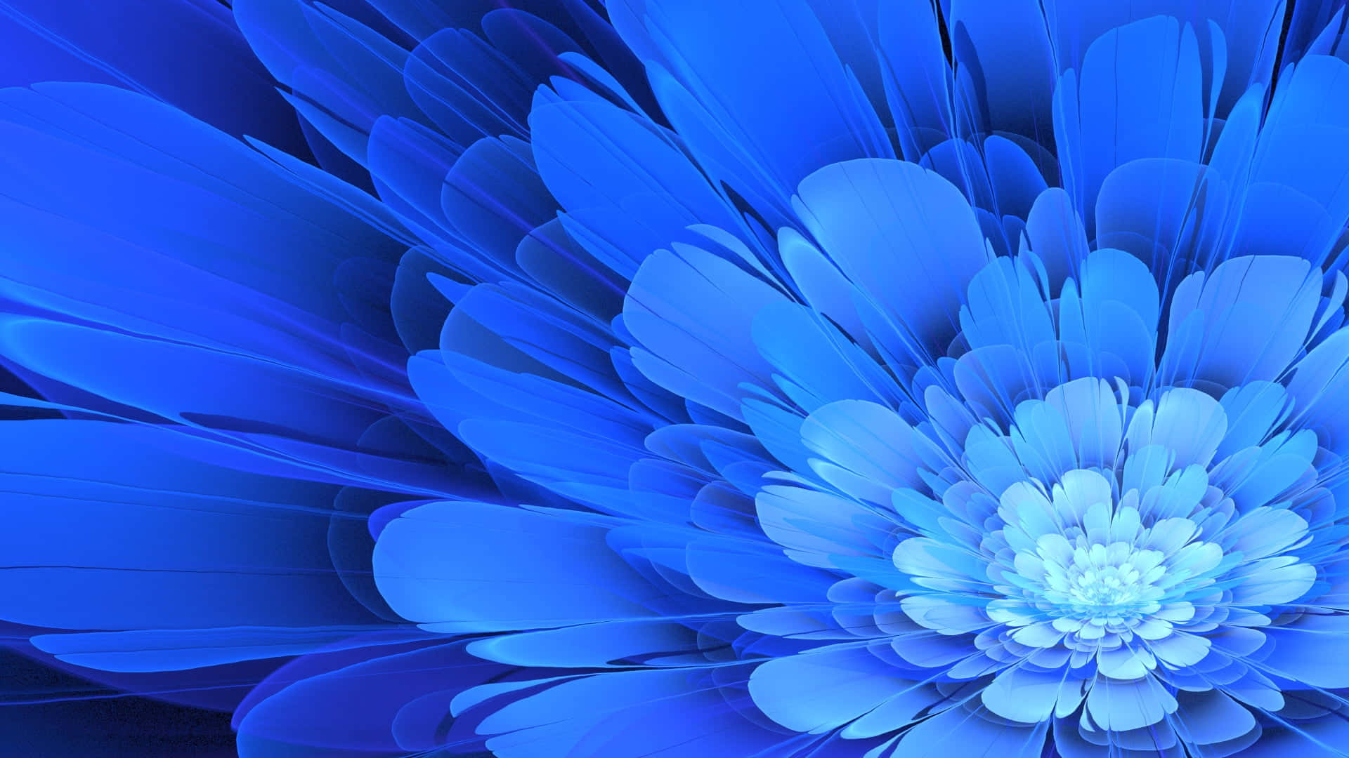 A Single Blue Flower On A Lush Green Desktop Background