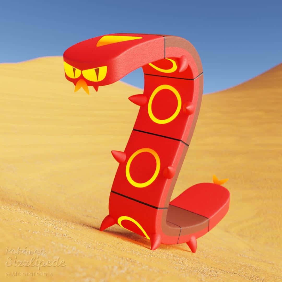 A Sizzlipede Wanders In The Picturesque Desert Background