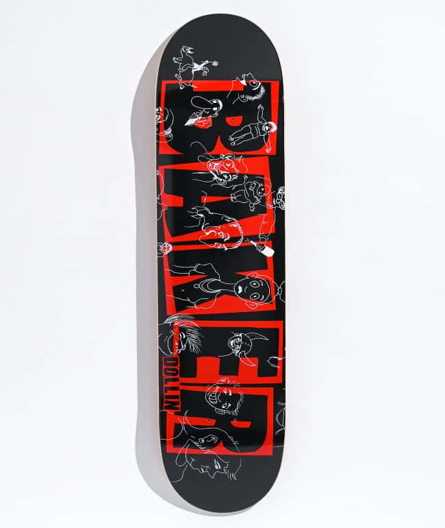 A Skateboard With The Word Bluff On It Background