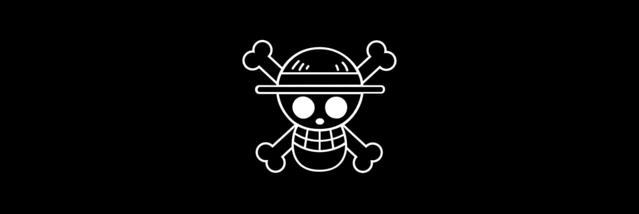 A Skull And Crossbones Logo On A Black Background Background