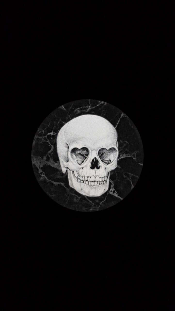 A Skull Is Shown On A Black Background