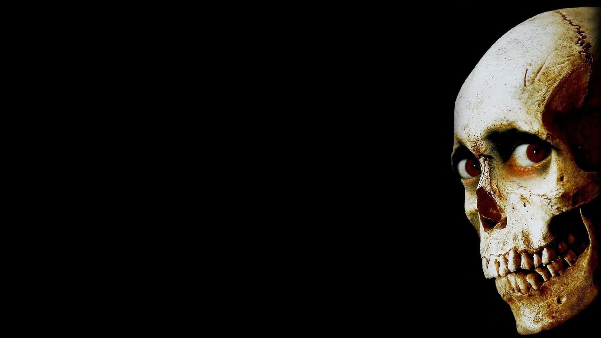 A Skull Is Shown On A Black Background Background