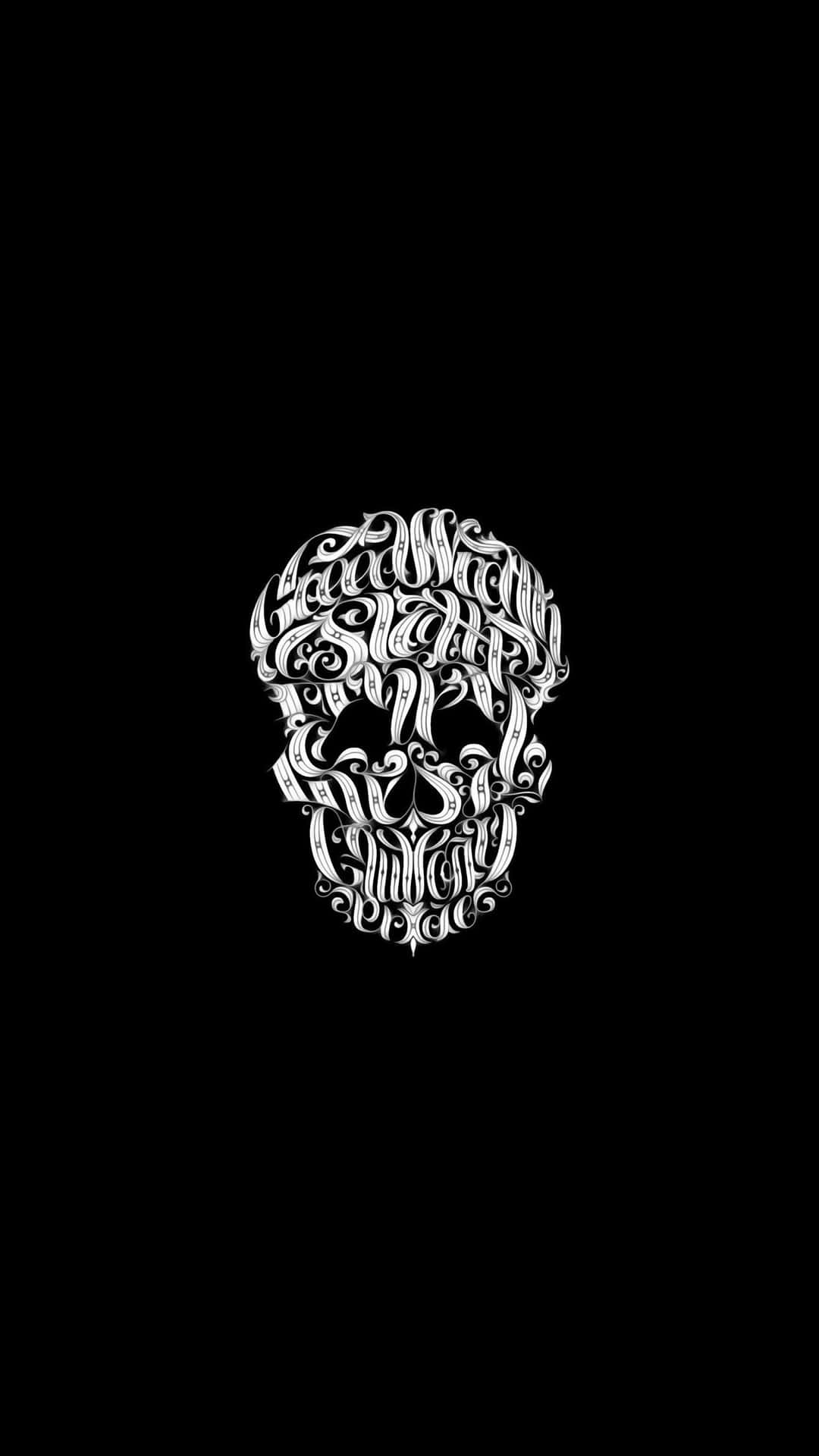 A Skull With A Black Background Background