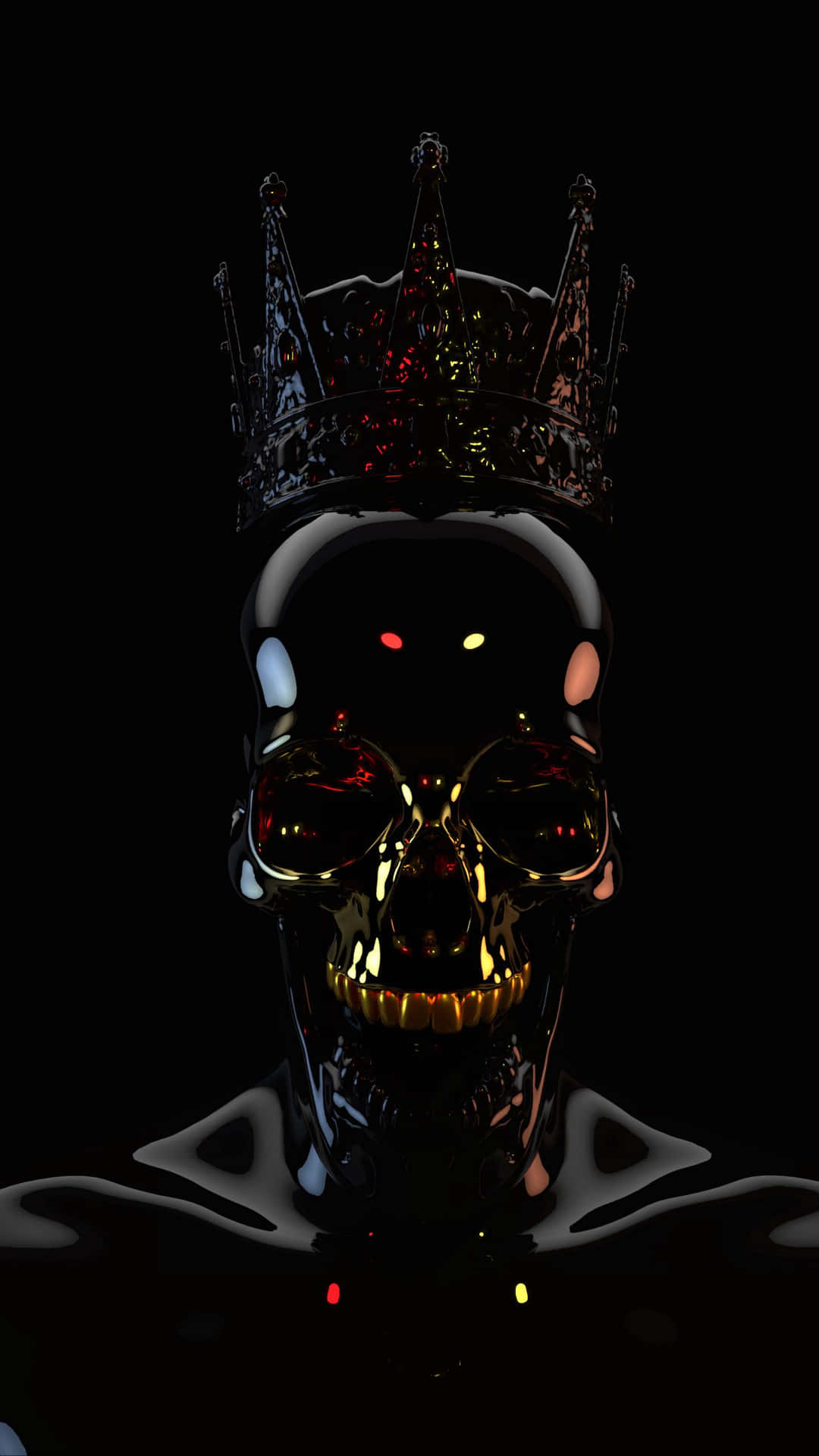 A Skull With A Crown On His Head Background