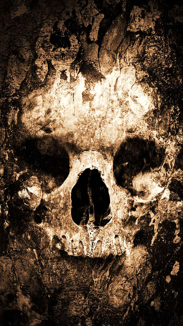 A Skull With A Hat Background