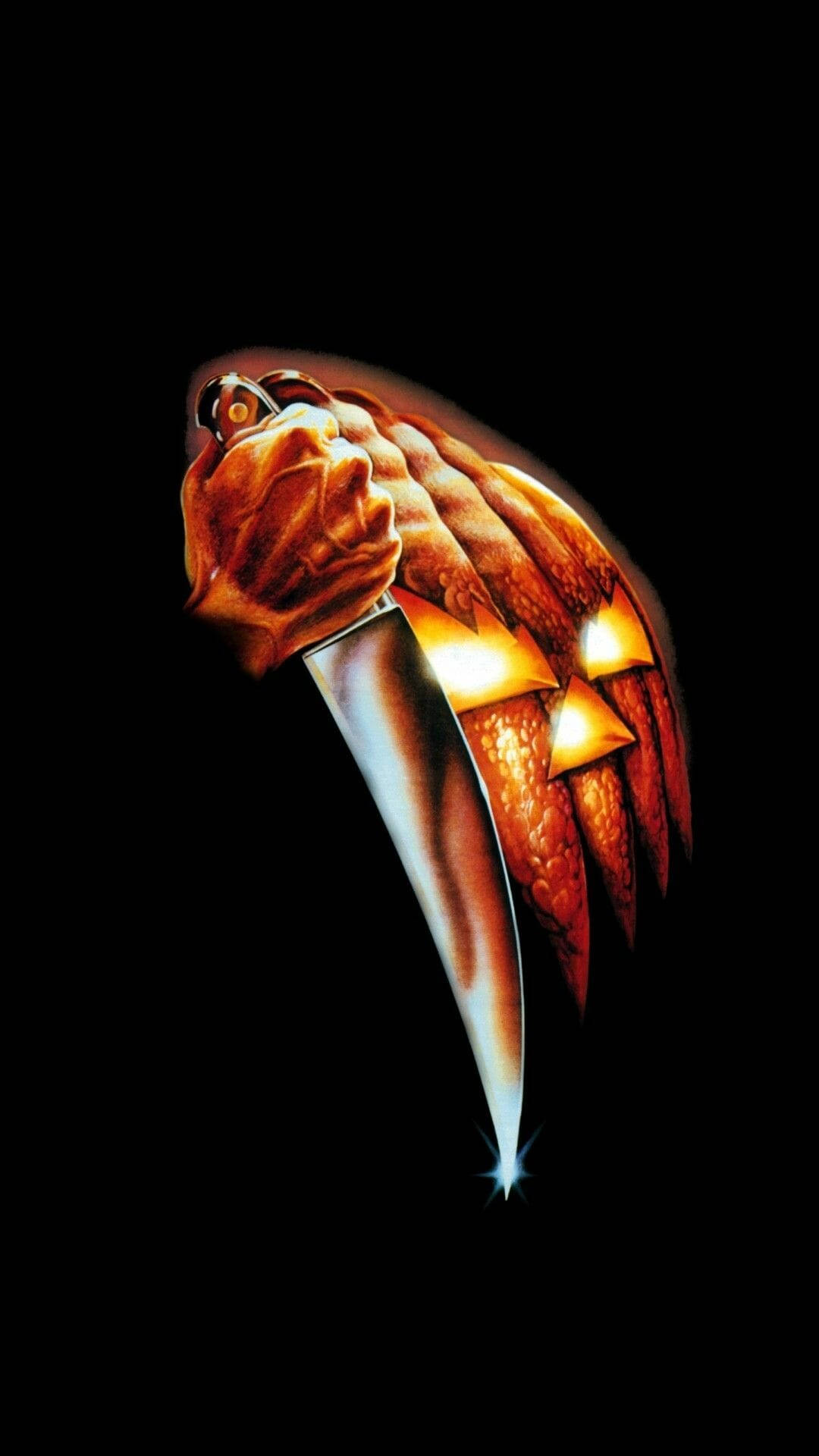 A Skull With A Knife In It Background