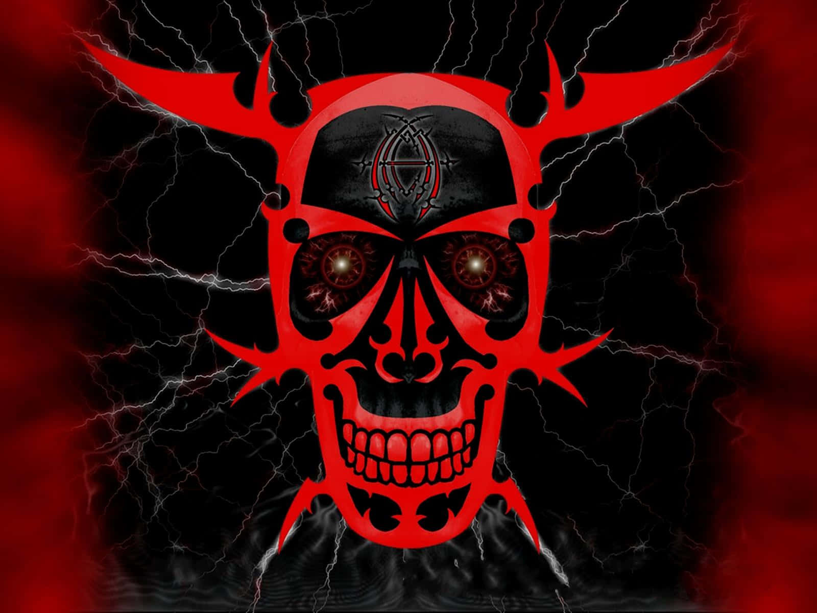 A Skull With A Unique And Awesome Design Background