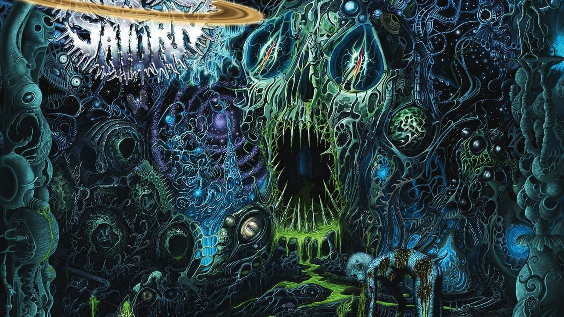 A Skull With Glowing Eyes Representing Evil Background