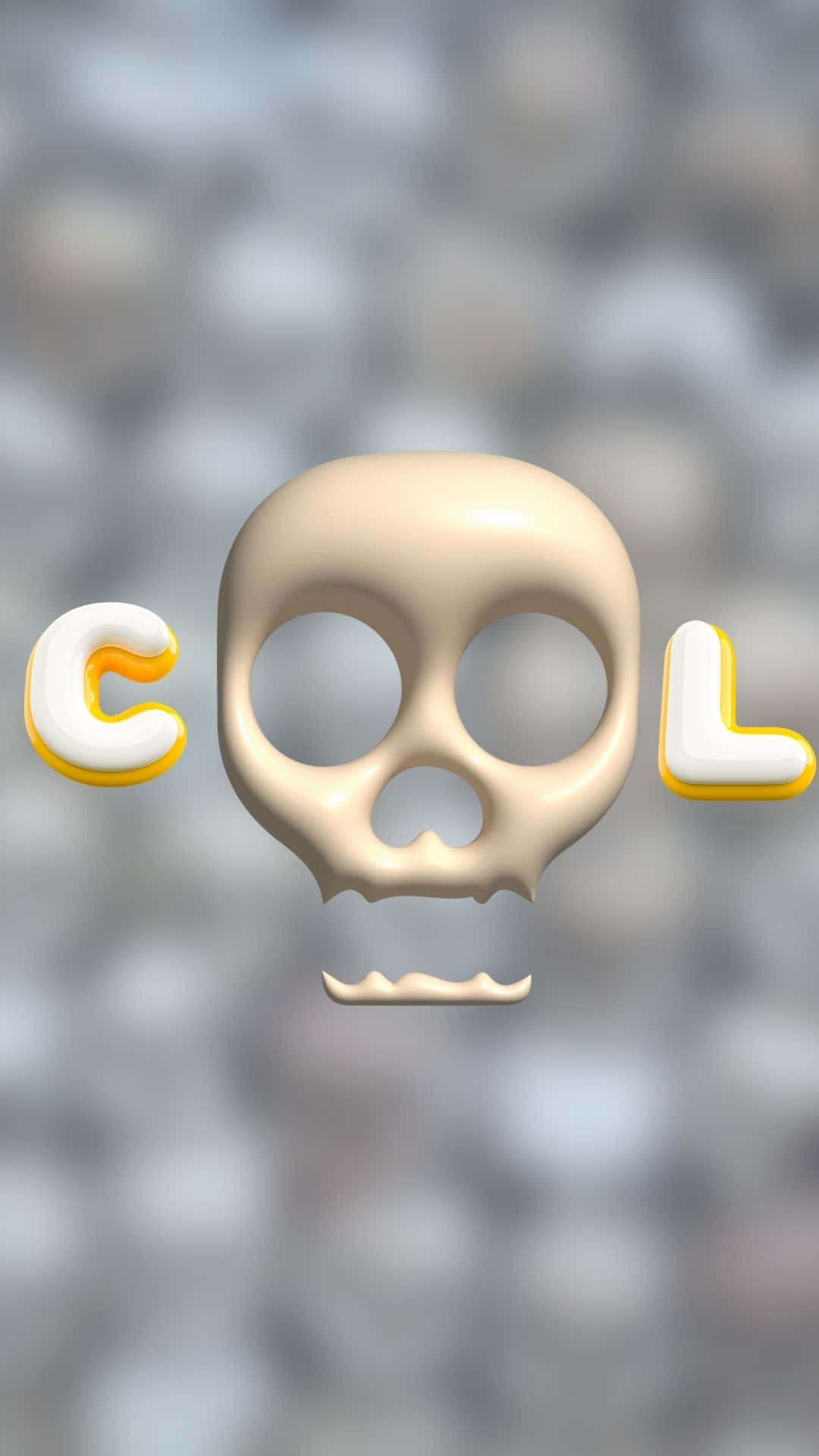 A Skull With The Word Cl On It Background