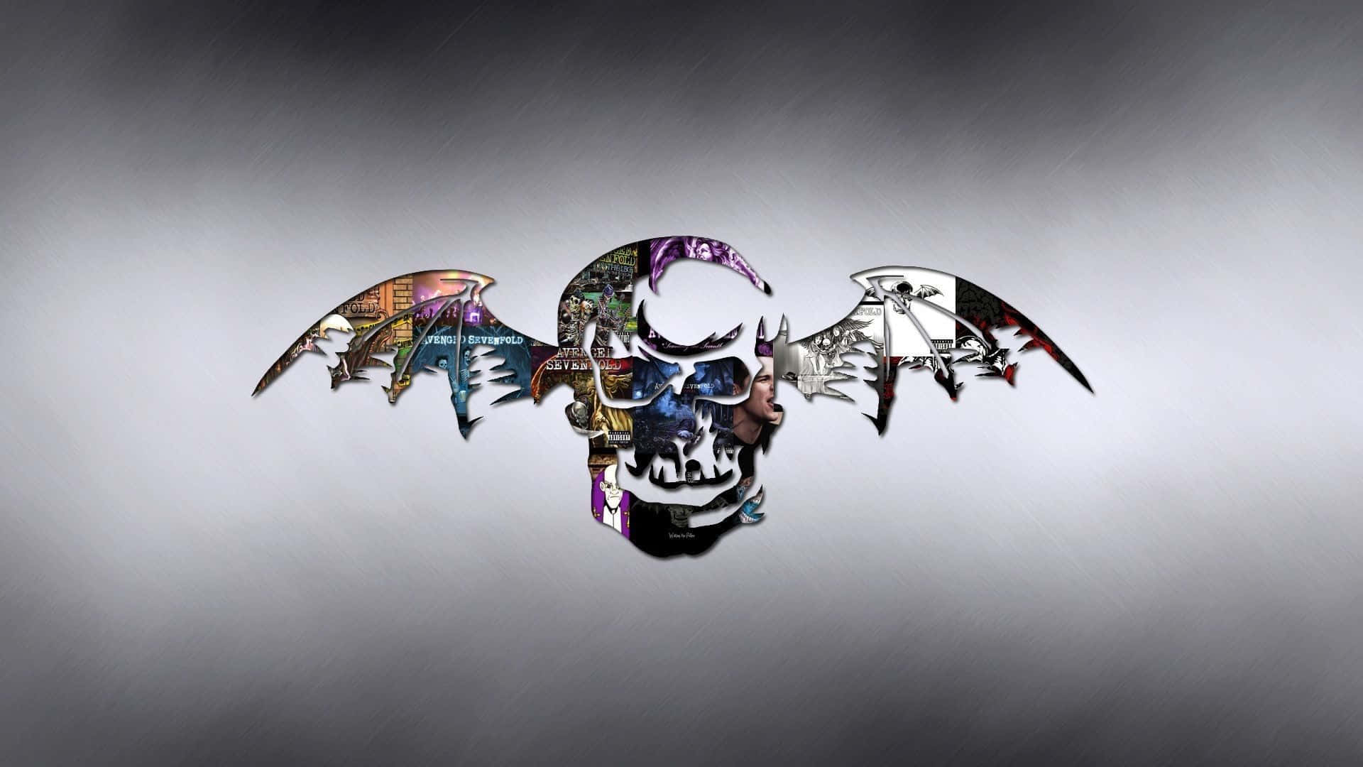 A Skull With Wings On It Background