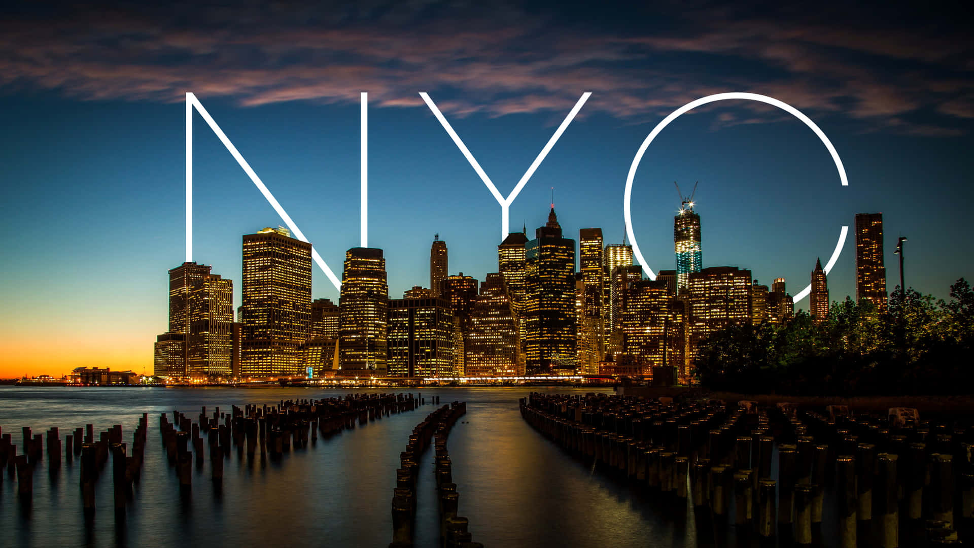 A Skyline Of The Iconic City Of New York. Background