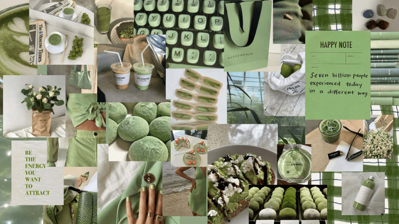 A Sleek And Stylish Sage Green Laptop Perfect For Work, School, Or Leisure. Background