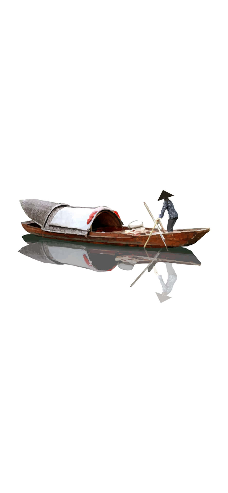 A Small Boat With A Man On It Background