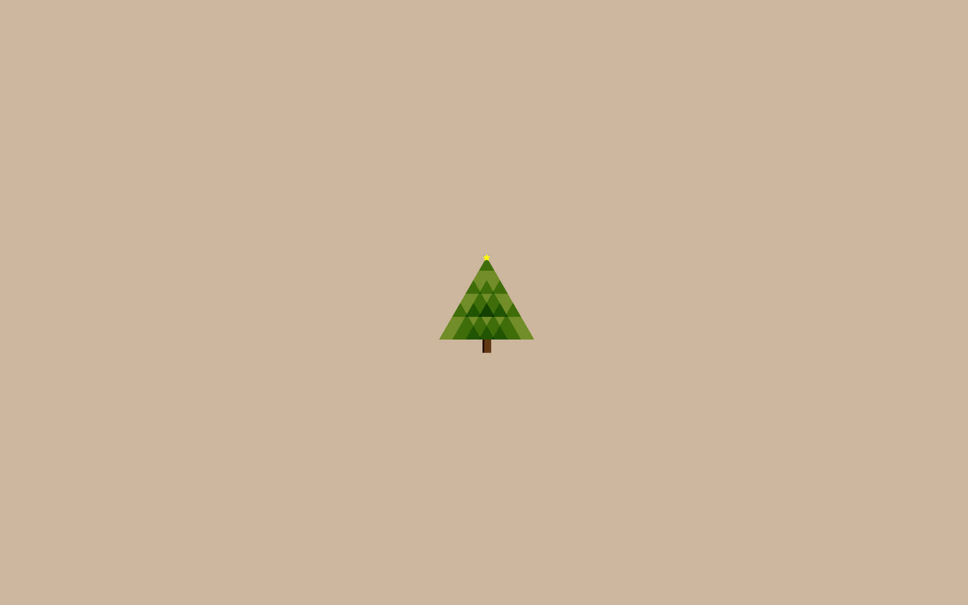 A Small Christmas Tree On A Beige Background Background