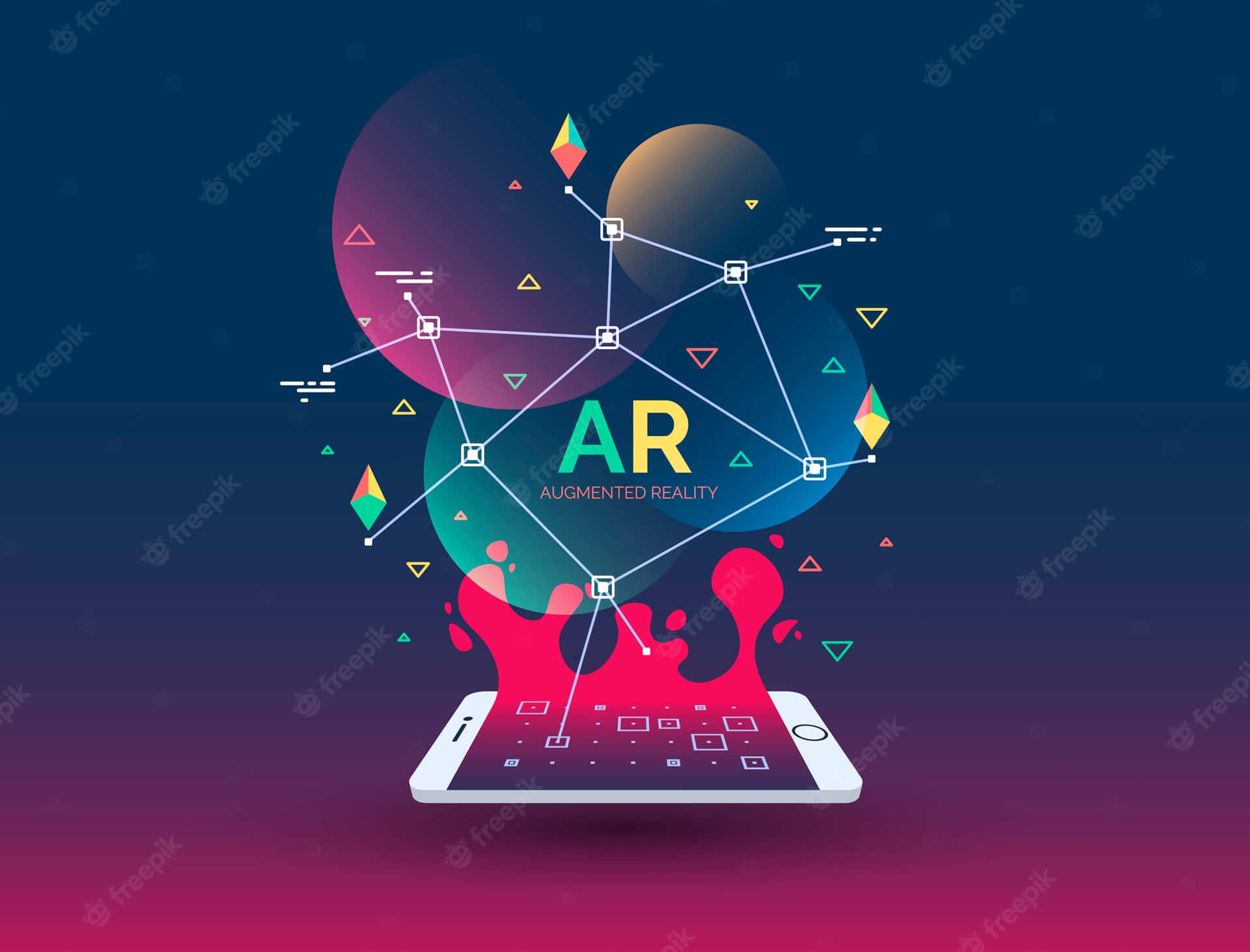 A Smartphone With The Word Ar On It Background