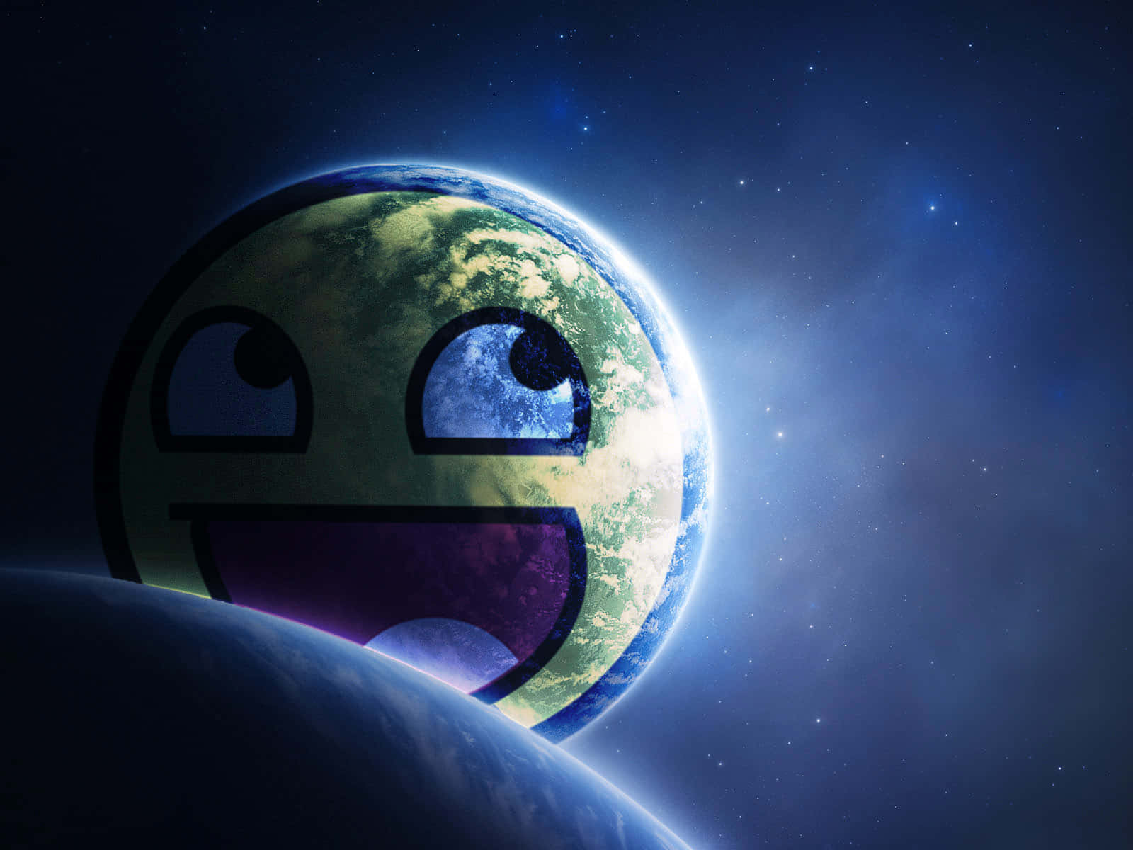 A Smiling Earth With A Smiley Face