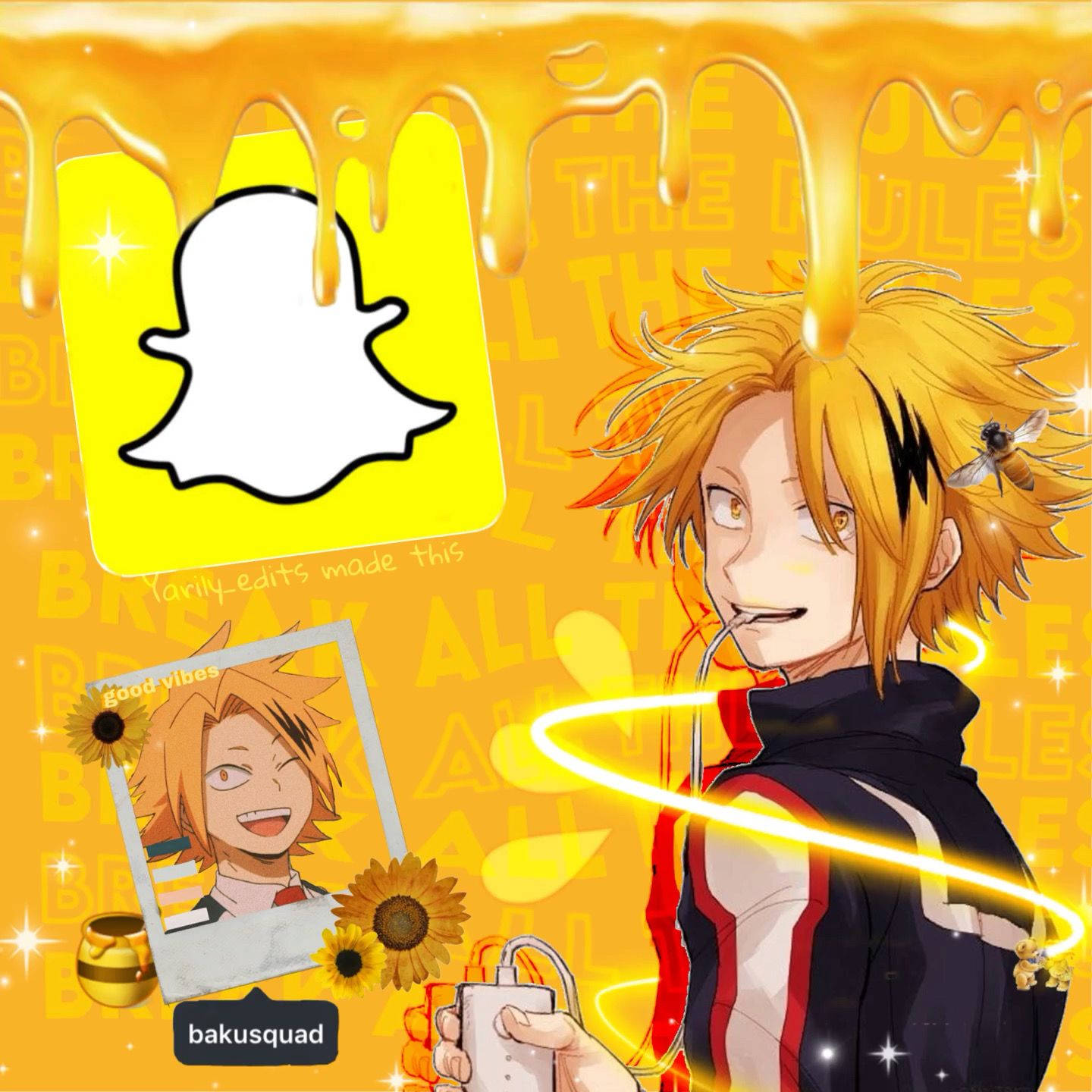 A Snapchat Icon With A Character And Honey Background