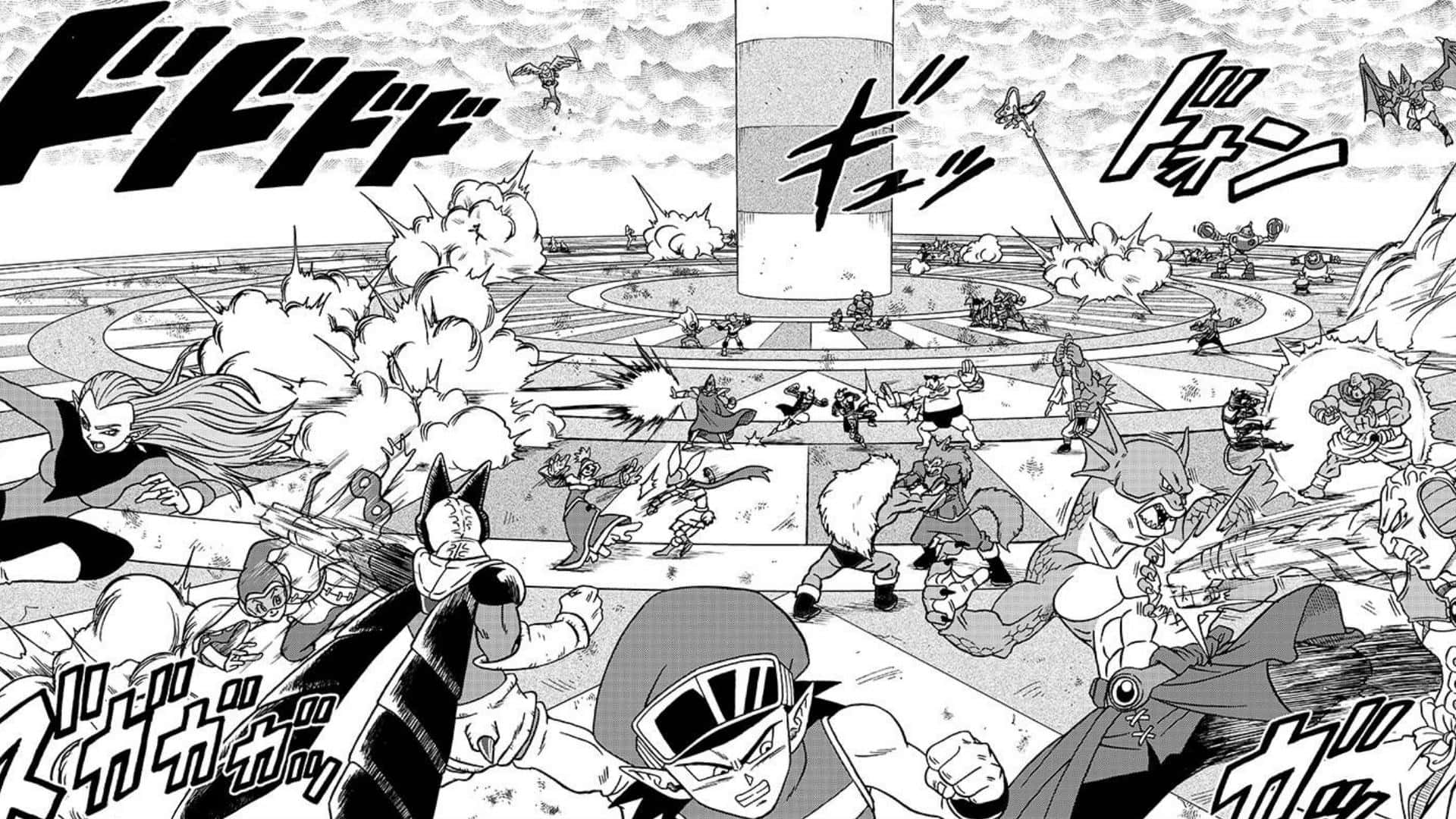 A Snapshot Of Dragon Ball Black And White Background